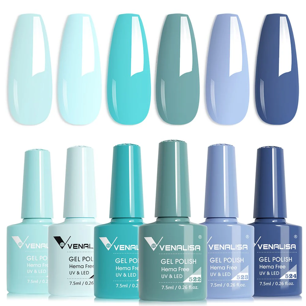 Blue Lagoon - Hema Free 6 Colors Gel Polish Set TPO Free Hema Free - Image 4