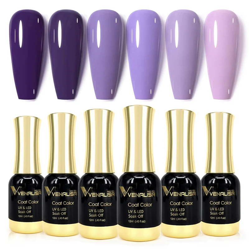 Lydia Purple - 12ml*6 Colors Gel Polish Set TPO Free Hema Free